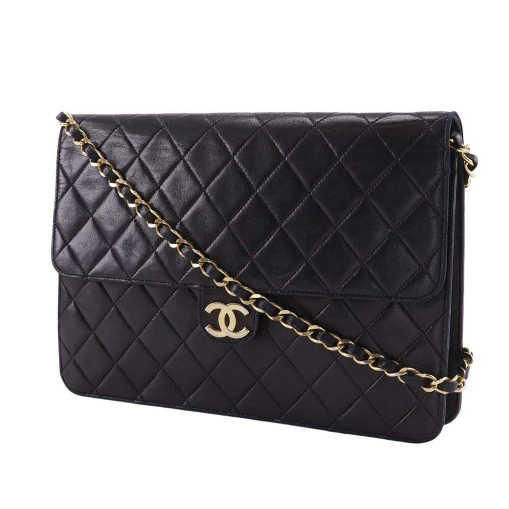 CHANEL Black Lambskin Leather Shoulder Bag - Picture 2 of 16